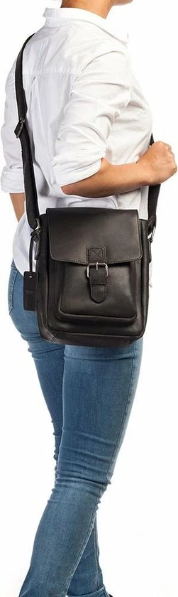 Gloednieuw π Burkely Vintage Luke Unisex Schoudertas - Zwart π 6 Gloednieuw π Burkely Vintage Luke Unisex Schoudertas - Zwart π - Afbeelding 6