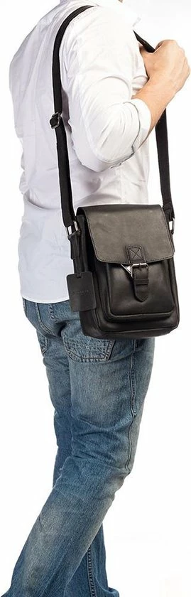 Gloednieuw π Burkely Vintage Luke Unisex Schoudertas - Zwart π 8 Gloednieuw π Burkely Vintage Luke Unisex Schoudertas - Zwart π - Afbeelding 8