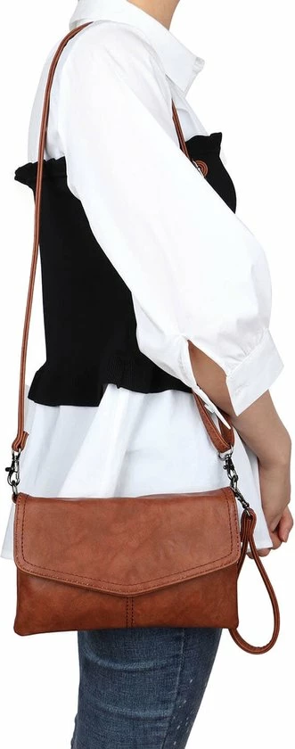 Coupon π Wimona Alessandra 5022 Kleine Schoudertas / Crossbody Tas - Cognac π 10 Coupon π Wimona Alessandra 5022 Kleine Schoudertas / Crossbody Tas - Cognac π - Afbeelding 10