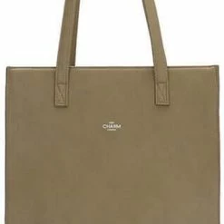 Groothandel 👍 Charm London Stratford Shopper 15,6 Inch (34.5x19.4 Cm) - Natuur Groen 🧨 -tassen-dames Verkoop 388x840