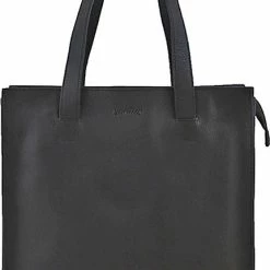 Beste Verkoop 🔥 Landley Leren Dames Shopper 13 Inch Laptoptas - Handtas / Schoudertas - 13.3 Inch - Leer - Zwart 🎉