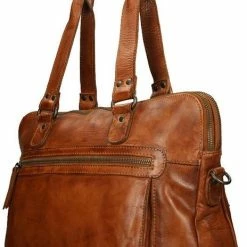 Beste Pirce 👏 Bear Design Lia Leren Dames Schoudertas / Laptoptas 13,3" - Cognac 👏 -tassen-dames Verkoop 464x840 5