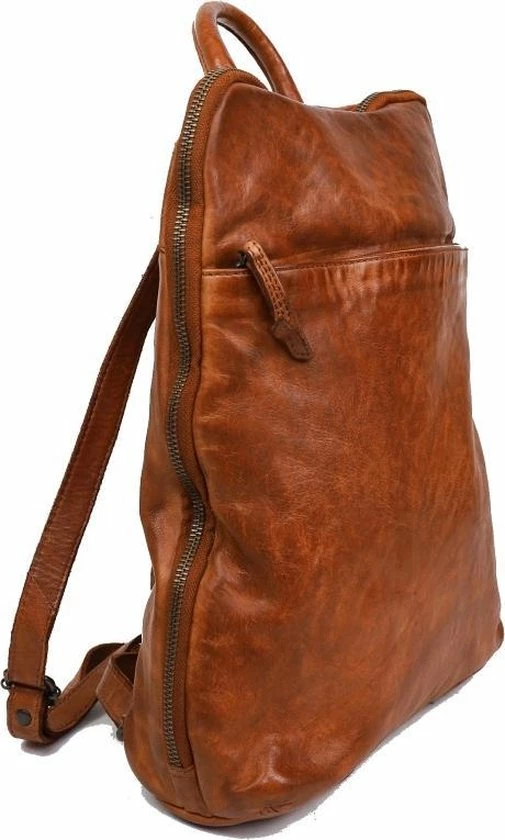 Nieuw 𧨠Bear Design Cow Lavato - Leren Rugtas - Cognac β 6 Nieuw 𧨠Bear Design Cow Lavato - Leren Rugtas - Cognac β - Afbeelding 6