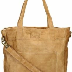 Aanbiedingen 😀 My Lady Grote Shopper / Schoudertas / Tas Dames - Leer - Bizzoo Bag - Beige ✔️