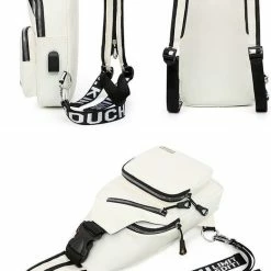 Korting ✨ San Vitale® - Vegan Leren Slingbag - SBag - Schoudertas - Rugzak - Crossbody Bag - Zwart 😉 -tassen-dames Verkoop 522x840 3