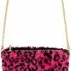 Begroting 🌟 Merkloos Pluche Handtas Roze Panterprint Met Gouden Ketting - Handtassen - Carnaval/themafeest Verkleed Accessoire 🌟