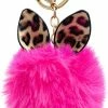 Korting 🤩 Hurtel Fluffy Bol Hanger Sleutelhanger - Sleutel/Tas Accessoires - Donker Roze ⭐