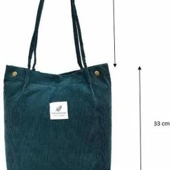 Coupon 💯 Zacia Schoudertas Corduroy - Groen - Ribstof - Dames 💯 -tassen-dames Verkoop 525x840