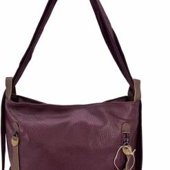 Groothandel 🔔 Flores Lederwaren Bordeaux Schoudertas Te Dragen Als Rugzak 🤩