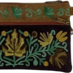 Groothandel β¨ Merkloos Dames Polstas Zwart Suède Leer Met Handborduurwerk In Geel En Oranje π