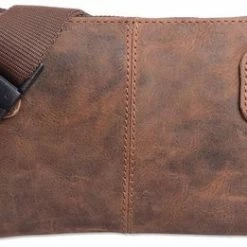 Beste deal ✔️ Wild Woodss WILD WOODS Moderne Leren Heuptas Met 3 Ritsen Compact – Fanny Pack - Buffelleer - Vintage Bruin 😀 -tassen-dames Verkoop 550x261