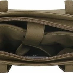 Groothandel 👍 Charm London Stratford Shopper 15,6 Inch (34.5x19.4 Cm) - Natuur Groen 🧨 -tassen-dames Verkoop 550x279