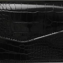 Aanbiedingen 🎉 Yehwang Schoudertas - Croco - Small - Zwart - Kleine Tassen - Gestreepte Schouderband 😀