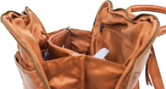 Nieuw 𧨠Bear Design Cow Lavato - Leren Rugtas - Cognac β 4 Nieuw 𧨠Bear Design Cow Lavato - Leren Rugtas - Cognac β - Afbeelding 4