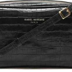 Aanbiedingen ⭐ Isabel Bernard Honoré Dames Crossbody Tas Leer - Zwart 🤩