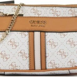 Kopen 😀 GUESS Crossbodytas Dames / Handtas - Leer - Kasinta - Gebroken Wit Combi ✔️ -tassen-dames Verkoop 550x313 3