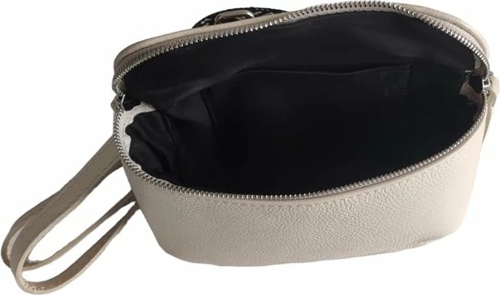 Groothandel π San Marco Zacht Lederen Cross Body Tas Zilverkleurige Rits – Heuptas – Fashion – Rechthoekig Crème Met Extra Riem π₯° 4 Groothandel π San Marco Zacht Lederen Cross Body Tas Zilverkleurige Rits – Heuptas – Fashion – Rechthoekig Crème Met Extra Riem π₯° - Afbeelding 4