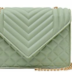 Beste Pirce ⭐ Fashion Favorite Quilted Cross Schoudertas - Groen | 22 X 15 X 6 Cm | Polyester 🧨
