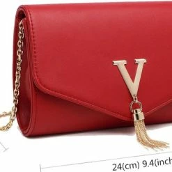 Gloednieuw 💯 Miss Lulu Clutches Voor Dames - Crossbodytas - Schoudertas - Dames Handtas - Rood (LH2035 RD) 😍 -tassen-dames Verkoop 550x362 3