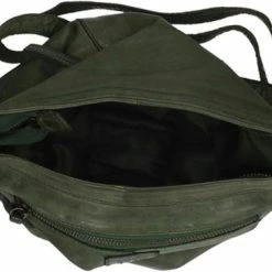 Coupon 🎉 Bear Design Medium Schoudertas / Crossbody Tas Dames - Leer - Cow Lavato - Groen 😍 -tassen-dames Verkoop 550x365 6