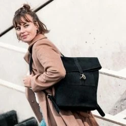 Nieuw 🎁 Beocca - Leren Rugzak Cleo Zwart - 14" Laptoptas 🌟 -tassen-dames Verkoop 550x366 105