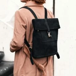 Nieuw 🎁 Beocca - Leren Rugzak Cleo Zwart - 14" Laptoptas 🌟 -tassen-dames Verkoop 550x366 106