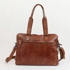 Beste Pirce 👏 Bear Design Lia Leren Dames Schoudertas / Laptoptas 13,3" - Cognac 👏 -tassen-dames Verkoop 550x366 137