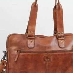 Beste Pirce 👏 Bear Design Lia Leren Dames Schoudertas / Laptoptas 13,3" - Cognac 👏 -tassen-dames Verkoop 550x366 140