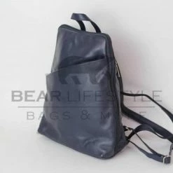 Korting π₯ Bear Design Roos Leren Rugzak - Blauw β€οΈ