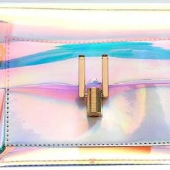 Coupon ⌛ KIMU Holografisch Transparant Schoudertasje Gouden Gesp - Schoudertas Klein PVC Tas Regenboog Tasje Glitter Metallic 🎁