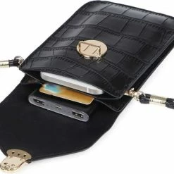 Groothandel ❤️ Smartphone Tasje Croco - Zilver | Kunstleer | 17,5 X 11,5 X 4 Cm | Fashion Favorite ✨ -tassen-dames Verkoop 550x369