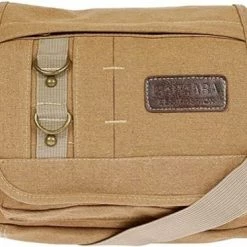 Aanbiedingen ✔️ Fana Bags - Canvas Schoudertas Beige/khaki - Kleine Schoudertas Dames / Heren - Schouder Tas Klein Canvas 🤩
