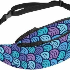 Aanbiedingen ⌛ Merkloos Blauw/lila Paars Heuptasje/schoudertasje Met Retroprint Voor Meisjes/dames - Festival Fanny Pack/bum Bag 🎁