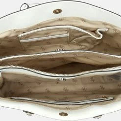 Top 10 ✨ GUESS Alexie Dames Crossbody TasHandtas Kunstleer - Wit 🌟 -tassen-dames Verkoop 550x379 2