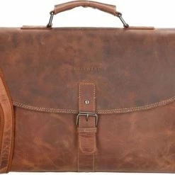 Uitgang β Old West Longview - Leren Laptoptas 15 Inch - Camel β¨