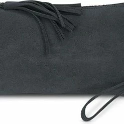 Aanbiedingen ❤️ Charm London Brixton Suede Leren Clutch / Avondtasje - Zwart 😀