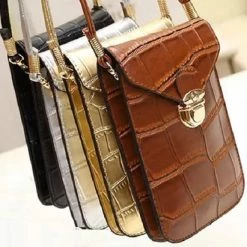 Groothandel ❤️ Smartphone Tasje Croco - Zilver | Kunstleer | 17,5 X 11,5 X 4 Cm | Fashion Favorite ✨ -tassen-dames Verkoop 550x411 1