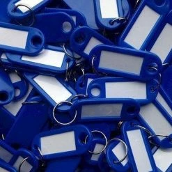 Hete verkoop ⌛ Combi-Label Sleutellabels - Sleutellabel - Sleutelhangers - Sleutelhanger - Donker Blauw - 100 Stuks ⌛