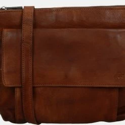 Uitgang ✔️ Bear Design Kleine Schoudertas / Crossbody Tas Dames - Leer - Calisto Pelle - Cognac 🔔 -tassen-dames Verkoop 550x416