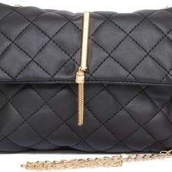 Groothandel 😀 Cross Schoudertas - Zwart | Kunstleer / Gewatteerd | 22,5 X 16,5 X 3 Cm | Fashion Favorite 🥰