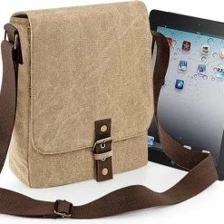Groothandel 🎁 Quadra Vintage Canvas IPad™/Tablet Tas Sahara 😀