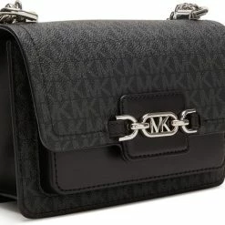 Uitgang 👍 Michael Kors Heather Dames Crossbody TasSchoudertas Textiel;PVC - Zwart 😍 -tassen-dames Verkoop 550x436 4