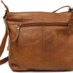 Uitgang ✔️ Bear Design Kleine Schoudertas / Crossbody Tas Dames - Leer - Calisto Pelle - Cognac 🔔 -tassen-dames Verkoop 550x461