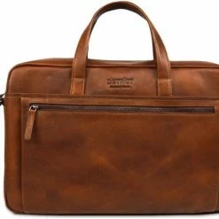 Flash-uitverkoop 🎁 DSTRCT Premium Collection Leren Business Laptoptas - 15,6 Inch Laptopvak Met Rits - Inclusief Onderhouspakket - Cognac 🎉 -tassen-dames Verkoop 550x465 5