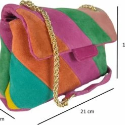 Coupon 🔥 Merkloos Rainbow Metallic Schoudertas - Echt Leer - Made In Italy - Rainbow Mat 👏 -tassen-dames Verkoop 550x469 3