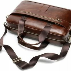 Uitgang 🤩 Laptoptas 15 6 Inch Schoudertas Handtas Tas Bruin Leer - Urban U® 😉 -tassen-dames Verkoop 550x473 5