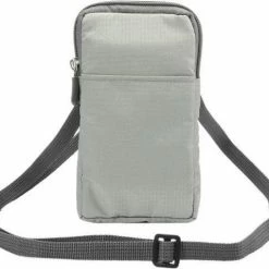 Uitgang ✔️ San Vitale® - Telefoon Tasje - Heuptas - Wandel/Sport/Mobiele Telefoon/Smartphone - Licht Grijs ⭐