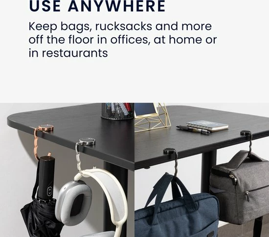 Aanbiedingen βοΈ Kwmobile Tashanger Voor Tafels - 2 Stuks - Uitvouwbare Tasophanger - Draagbare Tassenhaak - Hang Je Tas Veilig Op In Restaurant En Bar - In Mat Zwart π 3 Aanbiedingen βοΈ Kwmobile Tashanger Voor Tafels - 2 Stuks - Uitvouwbare Tasophanger - Draagbare Tassenhaak - Hang Je Tas Veilig Op In Restaurant En Bar - In Mat Zwart π - Afbeelding 3