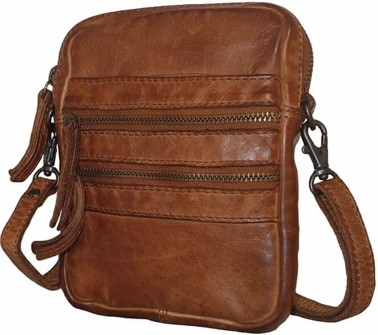 Begroting 𧨠Bear Design Vikas Leren Crossbodytas / Schoudertas - Cognac π 1 Begroting 𧨠Bear Design Vikas Leren Crossbodytas / Schoudertas - Cognac π