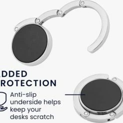 Begroting 🧨 Adyec Handtas - Tassen Dames - Tashanger Voor Tafels - Tassenhanger - Tas Haak - Tafelklem - Magnetische Tashaken - Tafelhanger Voor Restaurant, Terras, Bar, Kantoor - Zilverkleurig 👏 -tassen-dames Verkoop 550x497 8